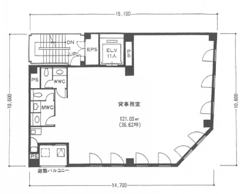テクノーブル四ツ橋ビル 大阪の貸事務所,賃貸オフィス 平面図
