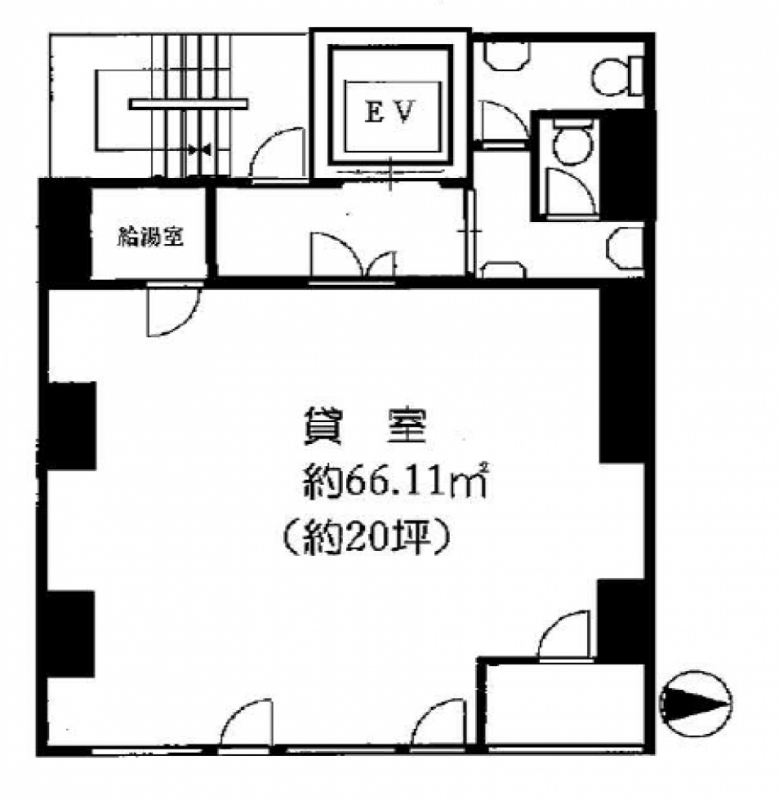平野町ラガービル 大阪の貸事務所,賃貸オフィス 平面図