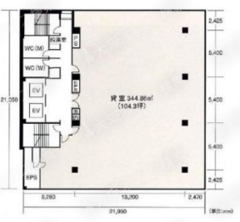 戎橋ビル 大阪の貸事務所,賃貸オフィス 平面図