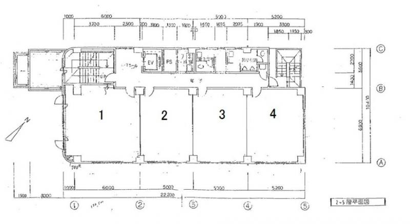 ユニ老松ビル 大阪の貸事務所,賃貸オフィス 平面図