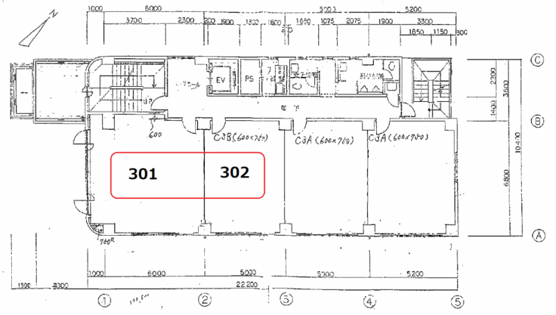 ユニ老松ビル 大阪の貸事務所,賃貸オフィス 平面図