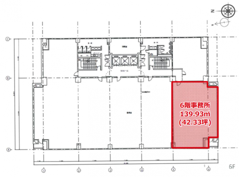 大阪四ツ橋新町ビル 大阪の貸事務所,賃貸オフィス 平面図