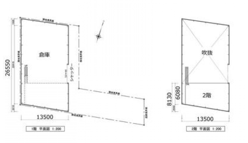 大阪の貸倉庫,貸工場 平面図