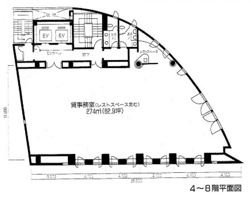 梅田滋賀ビル 大阪の貸事務所,賃貸オフィス 平面図