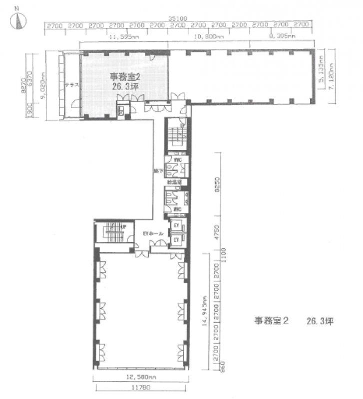 ヤサカ四条烏丸ビル 京都の貸事務所,賃貸オフィス 平面図