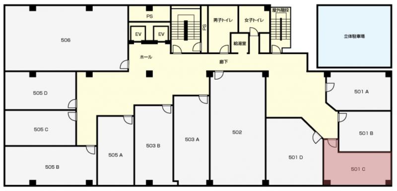 第10マイダビル 大阪の貸事務所,賃貸オフィス 平面図
