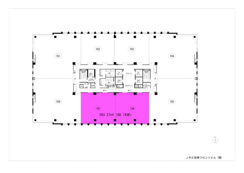 JRE尼崎フロントビル 神戸の貸事務所,賃貸オフィス 平面図